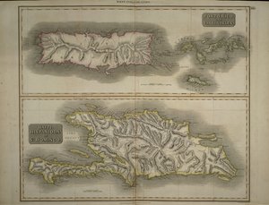 Porto Rico og Jomfruøerne: Haiti, Hispaniola eller St. Domingo, 1817 (håndfarvet gravering) af John Thomson