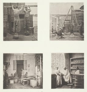 Rullende duftende kapers- og krudtteer, vejet te til eksport, et tehus..., ca. 1868. af John Thomson
