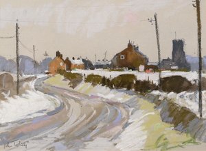 Vinterlandskab (pastel) af John Tookey