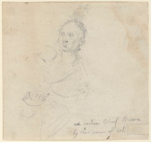 Kaptajn Joseph Lewis af Louis, fra Oneida-indianerne, studerer for af John Trumbull