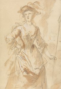 Portræt af en ung dame som hyrdinde af John Vanderbank
