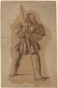 Figurkostumeundersøgelse for Columbus Mural, Washington, D.C. af John Vanderlyn