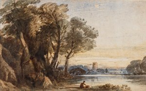 Capriccio Landskab, ca. 1830 (wc med gummi arabicum på papir) af John Varley
