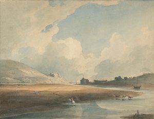 Harlech Castle og Twgwyn Ferry af John Varley