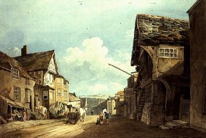 Kig ned ad High Street, Conway af John Varley