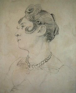 Portræt af Matilda Lowry (blyant på papir) af John Varley