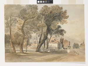 Skitse fra naturen på Themsen (Chelsea) (akvarel over blyant på hvidt papir) af John Varley