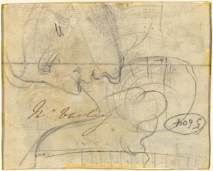 Studie af et hoved i profil [verso] af John Varley