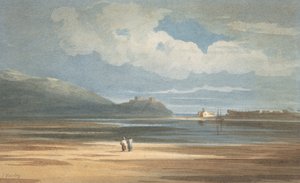 Harlech Slot på tværs af Traeth Mawr, 1800-1842.
