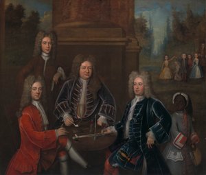 Elihu Yale med medlemmer af sin familie og et slaveret barn af John Verelst