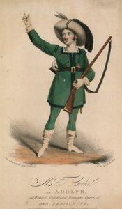 T. Cooke som Adolph i Webers berømte romantiske opera Der Freischutz, opført på Theatre Royal Drury Lane af John W. Gear