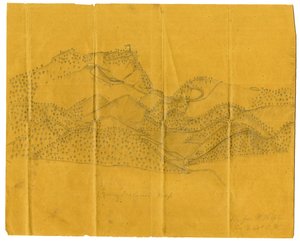 Blyantillustration af Cumberland Gap, ca. 1862-1865 af John W. Hopte