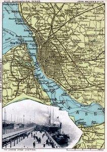 Kort over Liverpool, Merseyside, 1903.