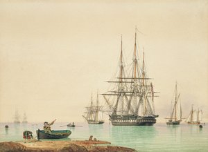 H.M.S. Vindictive (pen, blæk og akvarel på papir)