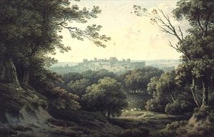 En fjern udsigt over Windsor Castle af John Warwick Smith