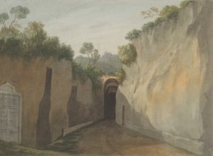 Indgangen til Grotten af Posillipo, Napoli, 1778-79. af John Warwick Smith