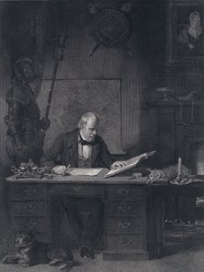 Sir Walter Scott i sit studie (gravering) af John Watson Gordon