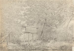 En Toopapaoo af en høvding, med en præst, der ofrer til moraierne, i Huoheine af John Webber