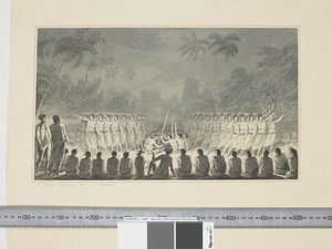 F.5 A Night Dance by Men, i Hapaee, ca. 1773-84 (akvarel) af John Webber