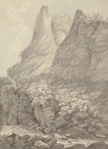 Thurshouse Tor fra floden Manifold, Derbyshire af John Webber