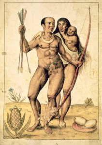 A Native American Family, ca. 1585-87 (akvarel på papir)