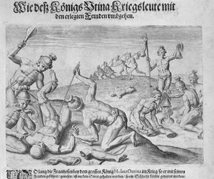 Kannibalisme, indgraveret af Theodor de Bry (1528-98)