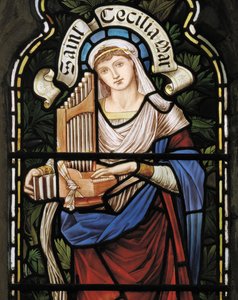St Cecilia, Lady Chapel Window, ca. 1885 (farvet glas)