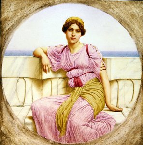 Refleksioner, 1918 (wc på papir) af John William Godward