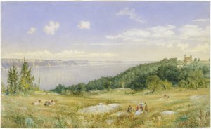 The Palisades, ca. 1870 (akvarel) af John William Hill