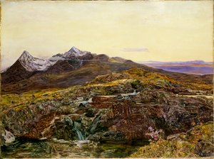 Cullin Ridge, Skye, fra Sligachan, 1855 af John William Inchbold