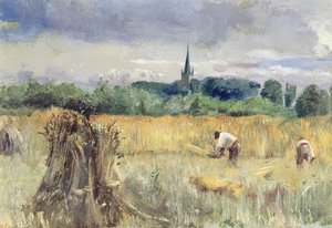Harvest Field, Stratford-upon-Avon (olie på lærred)