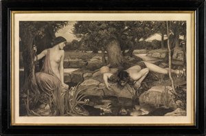 Ekko og Narcissus (fotogravure) af John William Waterhouse