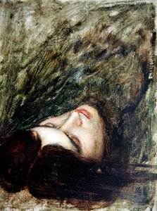 Head of Orpheus - a Sketch, ca. 1899-1900 (olie om bord) af John William Waterhouse