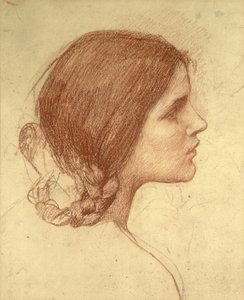 Head of a Girl, ca. 1905 (rødt kridt på papir) af John William Waterhouse