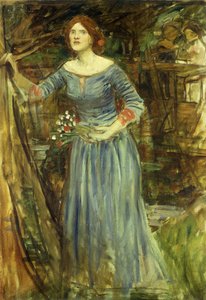 Studie for Ophelia af John William Waterhouse