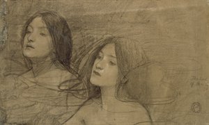 Studie af to nymfer for 