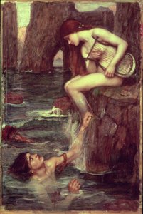 Sirenen, ca. 1900 (olie på lærred) af John William Waterhouse