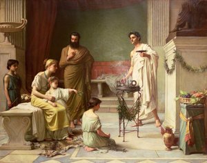 Et sygt barns besøg i Aesculapius-templet, 1877 af John William Waterhouse