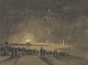 Et fyrværkeri (wc på papir) af John Wilson Carmichael