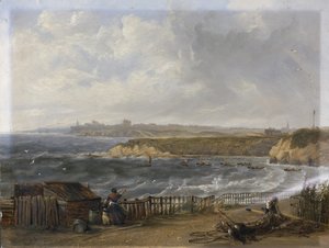 Cullercoats ser mod Tynemouth - Flodvande af John Wilson Carmichael