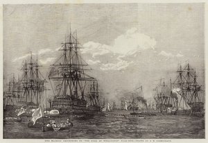 Hendes Majestæt fortsætter til The Duke of Wellington Flag-Ship af John Wilson Carmichael