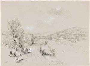 Ridley Hall, Bardon Mill, 1837 (bc og blyant på papir) af John Wilson Carmichael