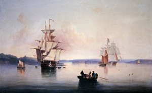 Saltash Creek- nær Plymouth af John Wilson Carmichael