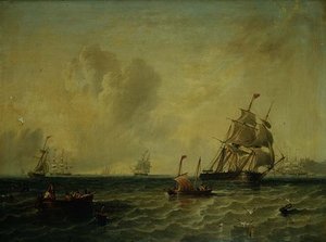 Forsendelse i en let brise fra Whitby af John Wilson Carmichael