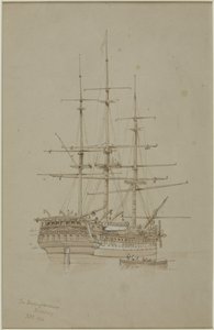 The Buckinghamshire, Bombay (blyant og akvarel (monokrom) på papir (grå)) af John Wilson Carmichael