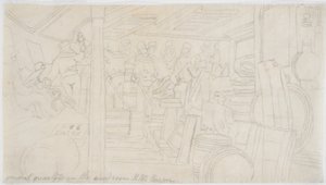 Garderoben H.M.S. Cæsar (blyant på papir (sporing)) af John Wilson Carmichael