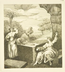 Hogarths altertavle - Angel at the Tomb (pen og blæk på papir) af John Withers