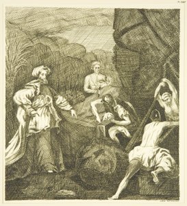 Hogarths altertavle - Forsegling af graven (pen og blæk på papir) af John Withers