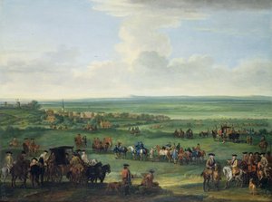 George I (1660-1727) på Newmarket, 4. eller 5. oktober 1717, ca. 1717 (olie på lærred) af John Wootton
