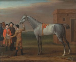 Lamprey, med sin ejer Sir William Morgan, på Newmarket af John Wootton